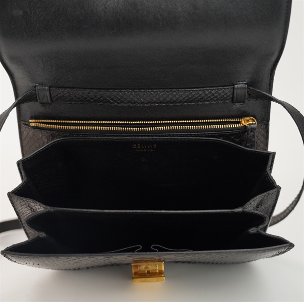 Túi Celine Classic Box da trăn đen sz23 +