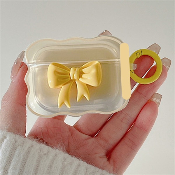 Case Airpod Gợn Sóng Nơ Vàng-1/2