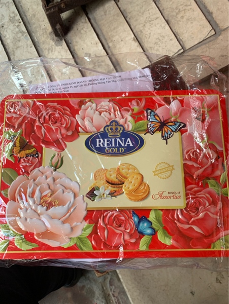 Bánh Reina 354g sắt chữ nhật gold assorties