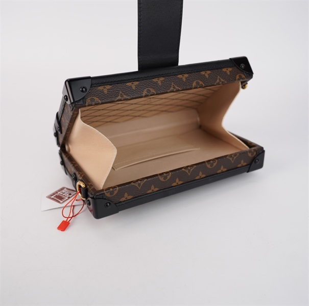 Túi LV hoa nâu viền đen 18cm TB+