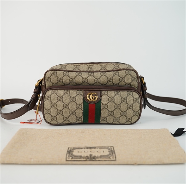 Túi GG Ophidia màu nâu 23cm TB+