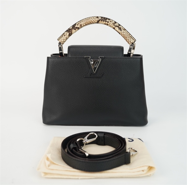 Túi LV capu đen quai trăn 26cm TB+