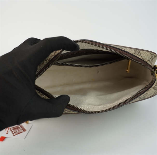 Túi GG Ophidia màu nâu 23cm TB+