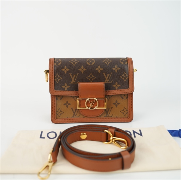 Túi LV dauphine hoa nâu sz 20cm TB+