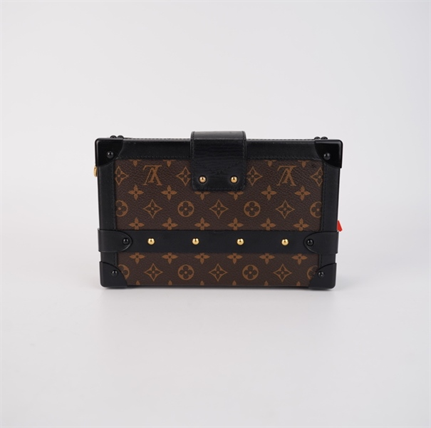 Túi LV hoa nâu viền đen 18cm TB+