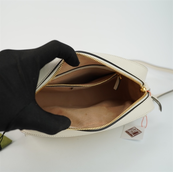 Túi GG Horsebit 1955 xám trắng 23cm TB+