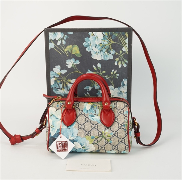 Túi GG speedy nano hoa xanh size 18 +