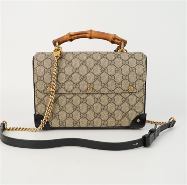 Túi GG dáng hộp màu xám quai trúc size 24 +