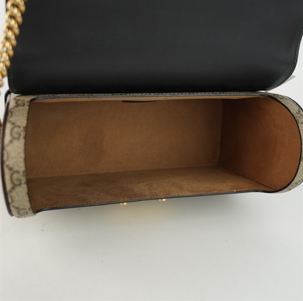 Túi GG dáng hộp màu xám quai trúc size 24 +