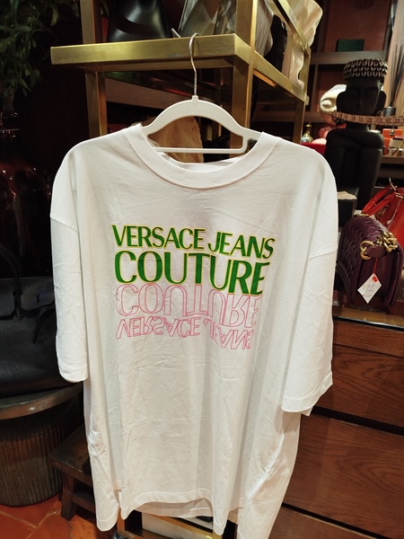 Áo thun Versace trắng chữ xanh - A Long live (HP-A968)