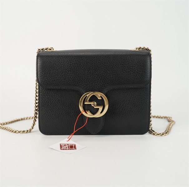 Túi GG Interlocking đen (I028076701) sz 20 +