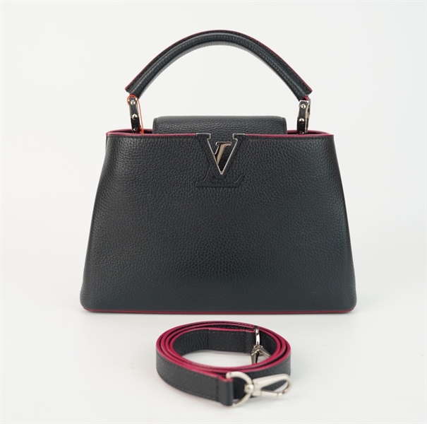 Túi LV capu đen viền hồng size 26 +