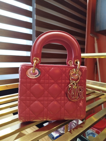 Túi Dior Lady màu hồng mận size mini KG+