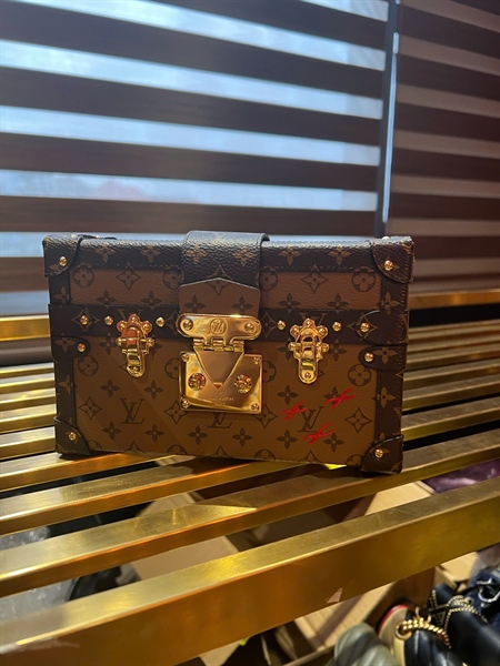 Túi LV trunk hoa nâu viền nâu size 20 +