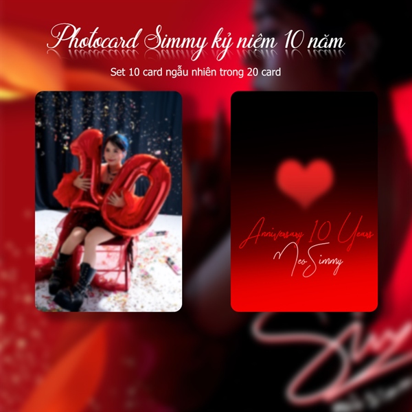 Photocard Simmy kỷ niệm 10 năm