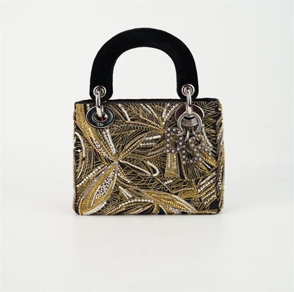 Túi Dior Lady sz mini hình bướm vàng +