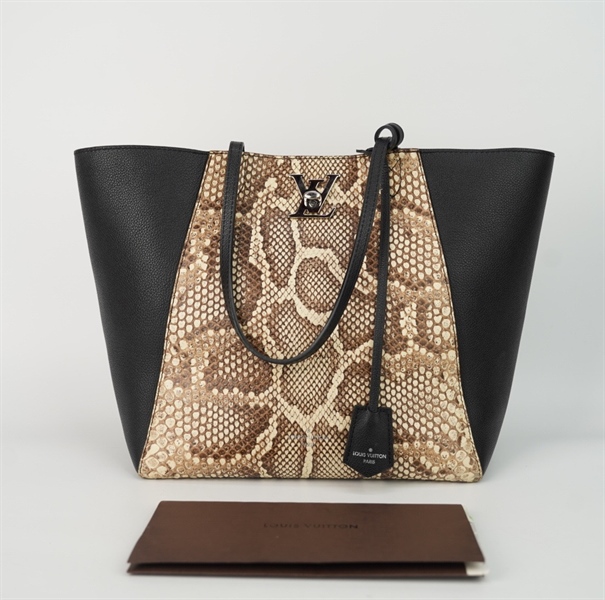 Túi LV da trăn phối đen size 27 +