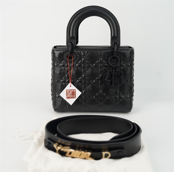 Túi Dior Lady kim cương đen size S KG+