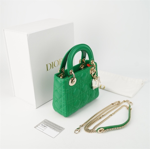 Túi Dior Lady màu xanh size mini +