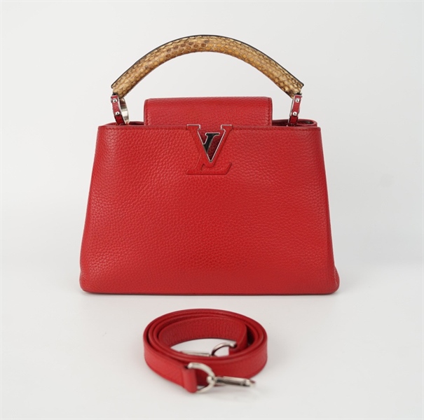 Túi LV capu đỏ quai trăn size 26 +