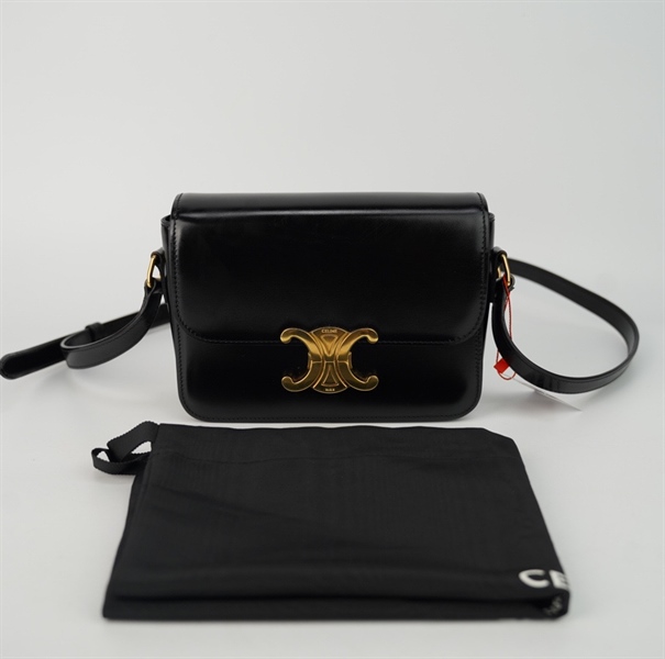 Túi Celine đen bóng size 18+