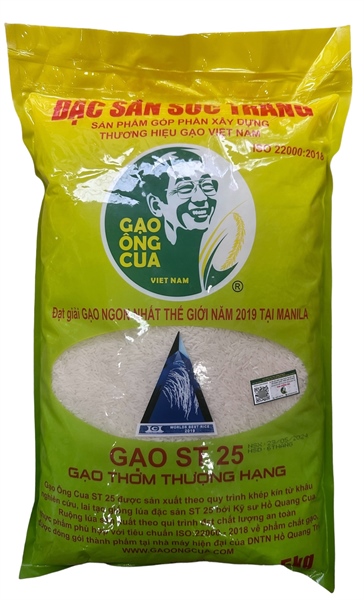 Gạo Ông Cua ST25 (5kg)-có tem mã QR code-quét icheck chống hàng giả