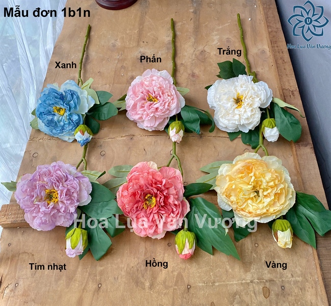Mẫu đơn 1b1n - Hoa cành dài - Hoa Lụa Vân Vượng