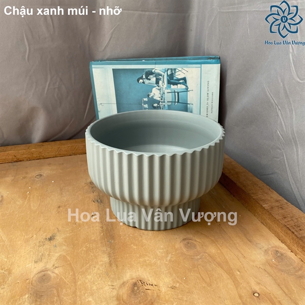 Chậu xanh múi - nhỡ - Lọ hoa - Hoa Lụa Vân Vượng
