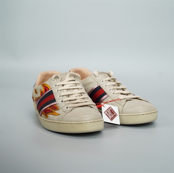 Giày GG xám họa tiết size 8 1/2 (BQ) KG+