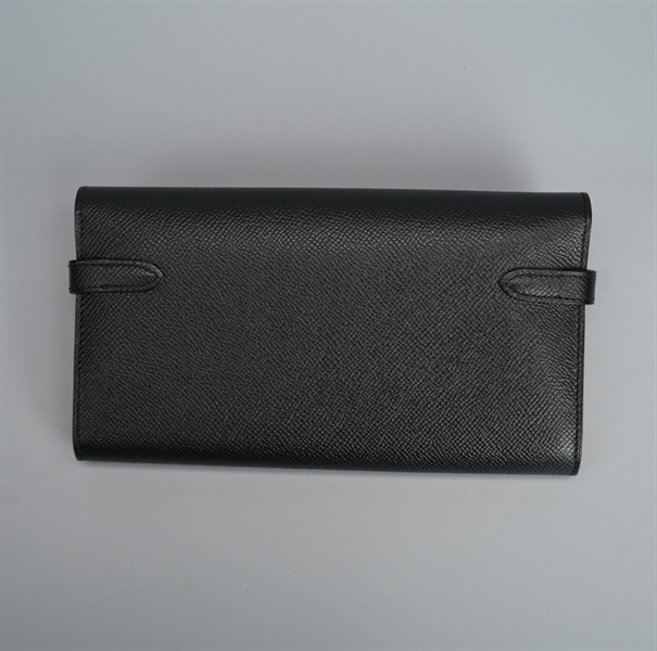 Ví Hermes đen khóa vàng +