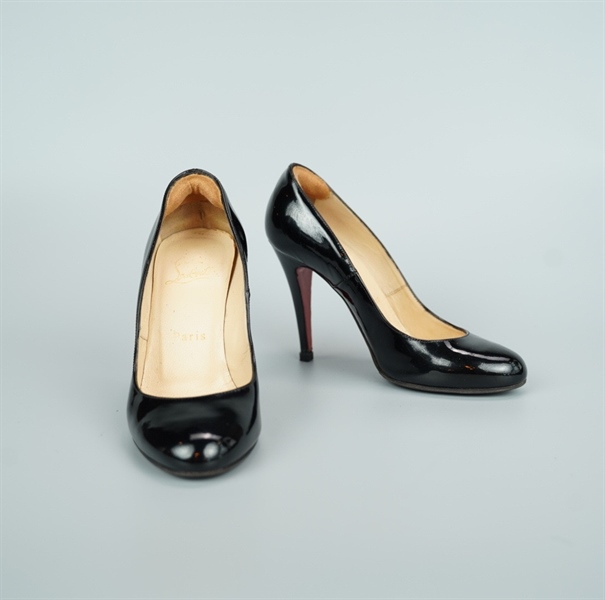 Giày Christian Louboutin đen bóng cao 10p size 35 1/2 (BQ) KG+