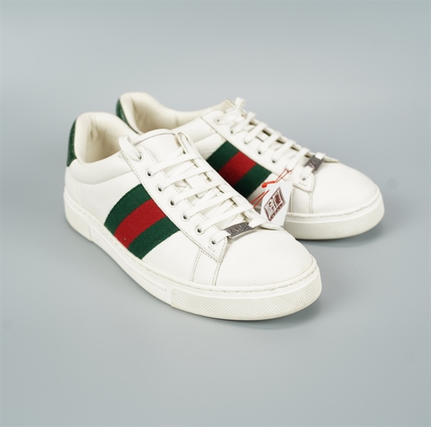 Giày GG ACE trắng phối sọc xanh đỏ size 6 1/2 (BQ) KG+