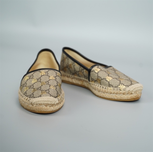 Giày GG nâu con ong đế cối size 35 (BQ) KG+