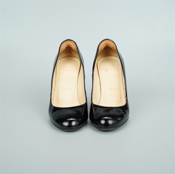 Giày Christian Louboutin đen bóng cao 10p size 35 1/2 (BQ) KG+