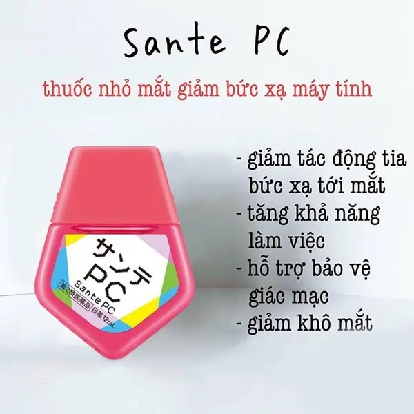 Nước nhỏ mắt chống ánh sáng xanh Santen PC Nhật Bản 12ml (Đỏ)