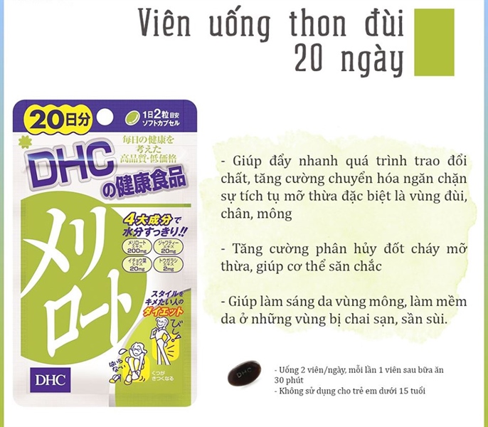 Viên uống thon gọn đùi DHC Nhật Bản 40 viên