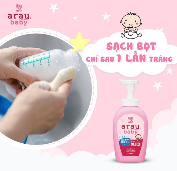 Nước rửa bình Arau Baby Nhật Bản 500ml