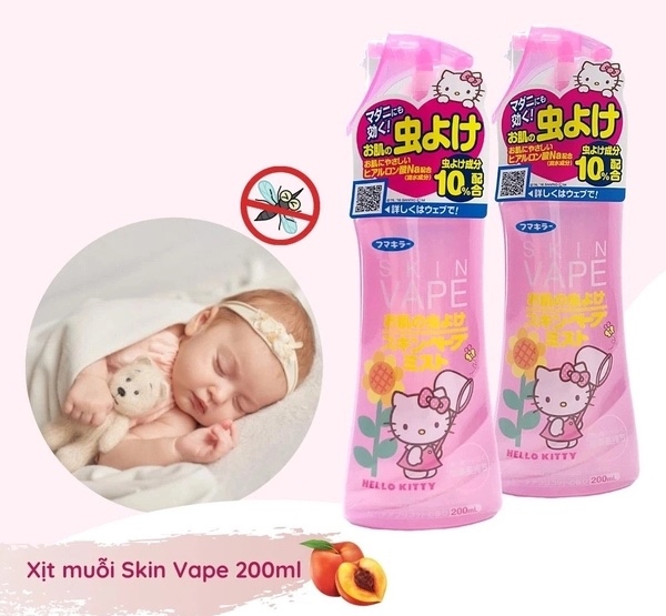 Xịt đuổi muỗi và côn trùng Skin Vape Nhật Bản 200ml-Hồng