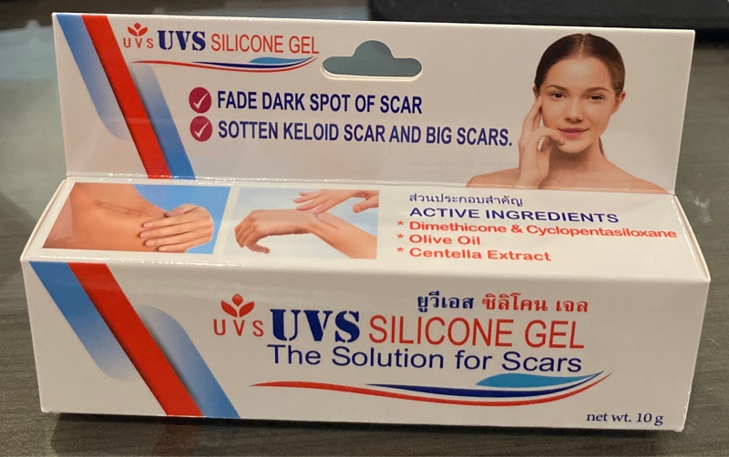 UVS Silicone gel 10g (Làm mờ và mềm sẹo lồi, sẹo phì đại...) - Thái Lan (Tub)