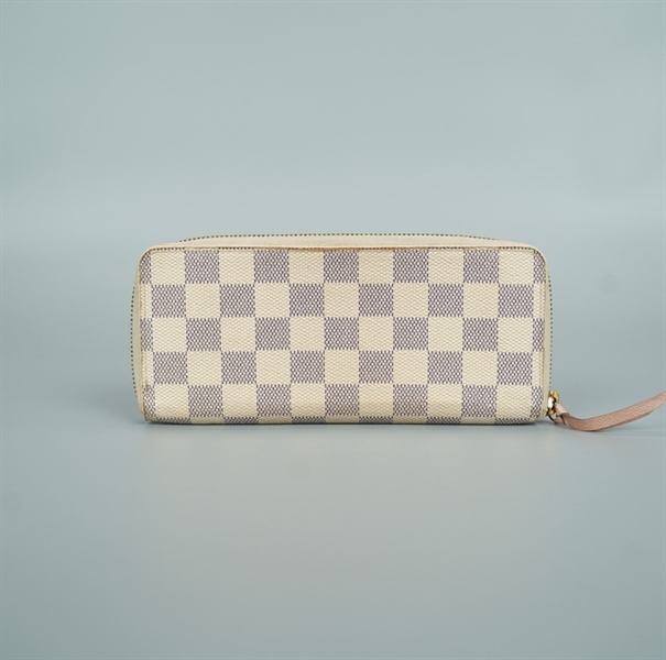 Ví LV khóa zip ô vuông xám (BQ) KG+