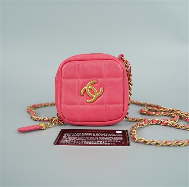 Ví Chanel vuông hồng (BQ) KG+
