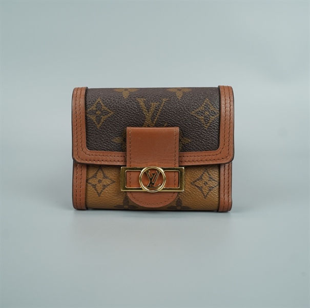 Ví LV hoa nâu gập 3 (BQ) KG+