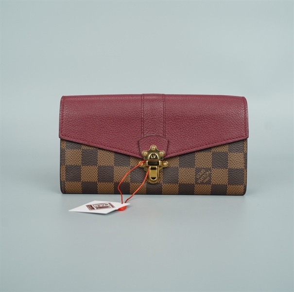 Ví LV ô vuông nắp tím khóa vàng (BQ) KG+