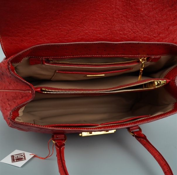 Túi Prada da đà điểu đỏ size 32 (BQ) KG+