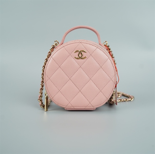 Ví Chanel tròn màu hồng mini (31878637) (BQ) KG+