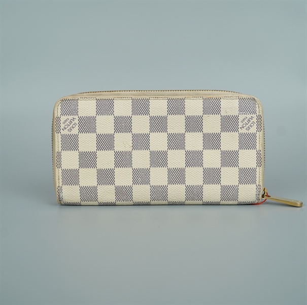 Ví LV ô vuông xám khóa zip (BQ) KG+