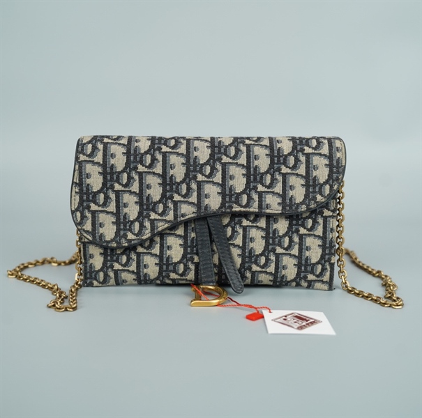 Ví Dior màu xám kèm ví nhỏ (BQ) KG+