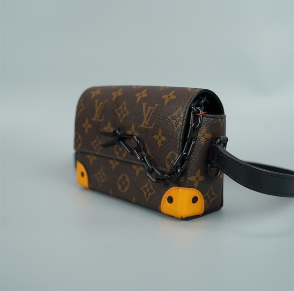 Túi LV clutch hoa nâu xích đen size 18 (BQ) KG+