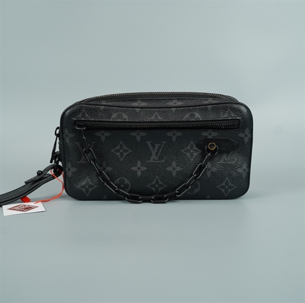 Túi LV clutch hoa đen kèm xích size 21 (SF3159) (BQ) KG+