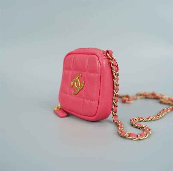 Ví Chanel vuông hồng (BQ) KG+